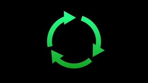 Rotating Circle or Cycle Symbol with three arrow animation on transparent backgr Stock Footage 316901431