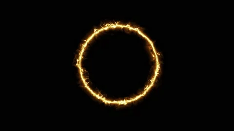 Rotating Circle Yellow Fire Effect Background 4K 60 FPS Stock Footage 142317414