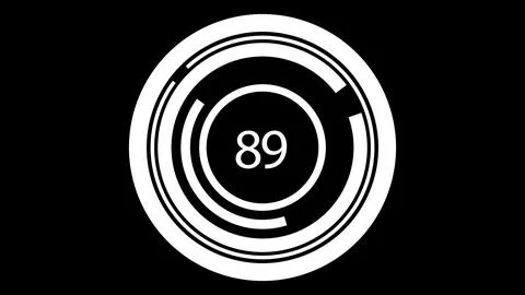 Rotating circles and countdown. Update process, black screen with a circle .. Stock Illustration