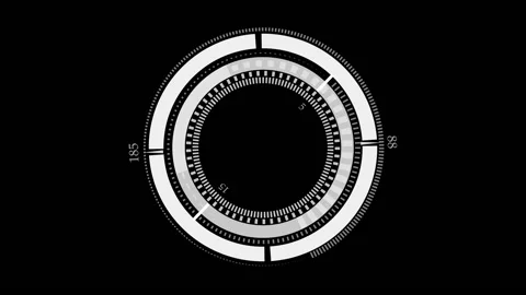 Rotating Circles  Animation 360 degrees with black backgrund Stock Footage 238009045