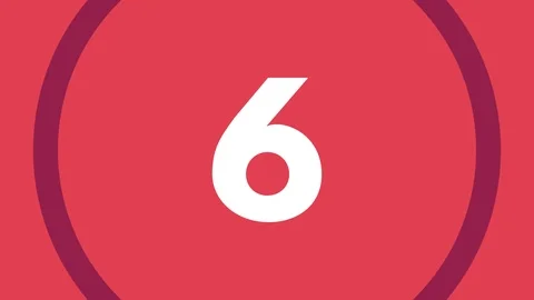 Rotating Circles Numbers Counting Up 6 to 10 Red Color Video stock 101720075