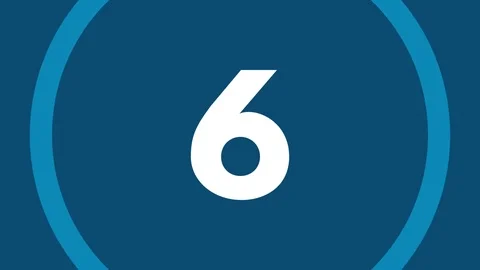 Rotating Circles Numbers Counting Up 6 to 10 Blue Color Stock Footage 101721470