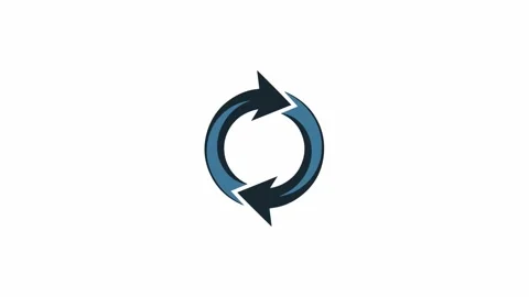 Rotating Circular Arrows Reset and Sync Concept Animation Video stock 336251170