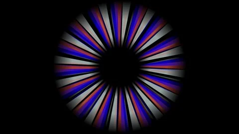 Rotating circular beams of neon light form a radial burst pattern Stock Footage 317301304