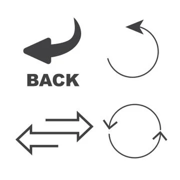 Rotating, circular, cyclic arrows. Recurrence sign. Flip over or turn arrow.  库存插图