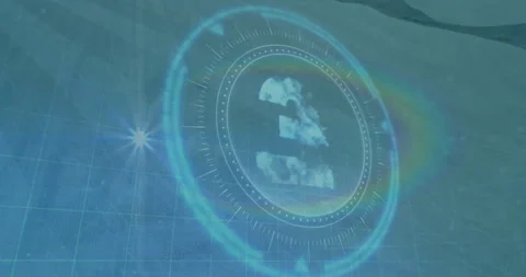 Rotating circular elements with glowing blue accents in futuristic digital Stock Footage 305883981