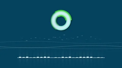 A rotating circular graph and a fluctuating bar graph. Stock Footage 232642048