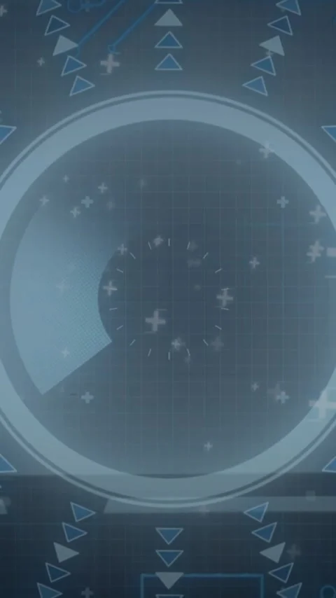 Rotating circular interface with arrows and symbols, futuristic technology Stock Footage 320034283
