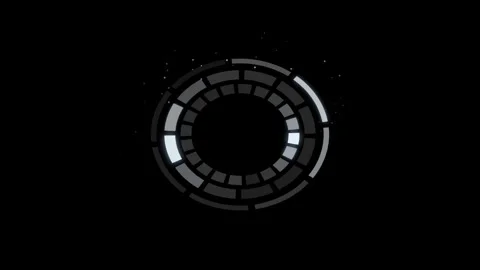 Rotating circular loading interface animation with glowing segments on dark.. Stock Footage 345896258