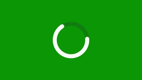 Rotating circular progress bar preloader spinner graphic on green screen Видео 346824201