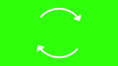 Rotating circular refresh arrows seamless loop on green screen Stock Footage 341820615