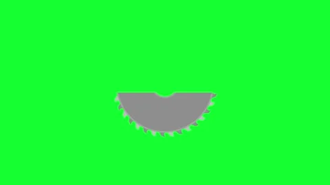 Rotating Circular Saw Blade Icon Green Screen 4K Stock Footage 335113491