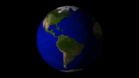 Rotating clay globe loop over transparent background / alpha channel Stock Footage