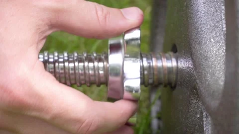 Rotating Clip on Barbell Side View Stock Footage 138604867