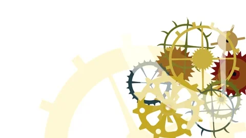 Rotating clock or machine mechanism from different gears Video stock 242418183