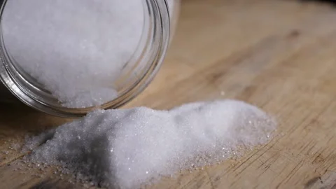 Rotating close up of white salt grains Stock Footage 160559642