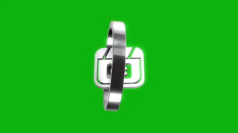 Rotating closed caption symbol icon metallic 3d render against bright green.. Stock Footage 346499421