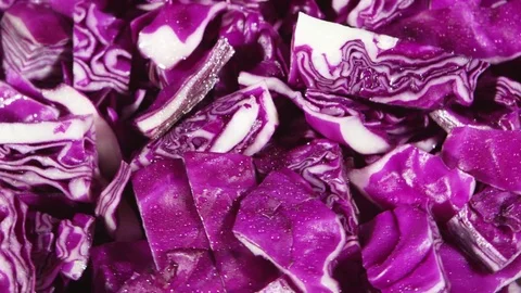 Rotating closeup view of cut cabbage Stock Footage 80132318