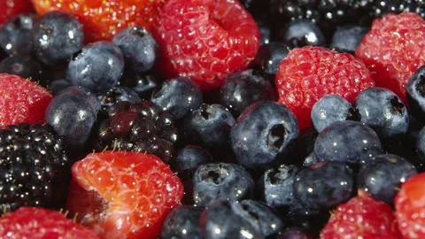 Rotating closeup view of mixed fruits Stock Footage 80132157