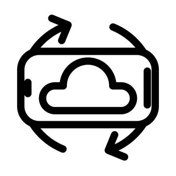 Rotating Cloud Data- Mobile Cloud Computing Icon Illustrazione stock