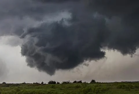 Rotating cloud over rural area, Waynoka, Oklahoma, United States, North America Stock Photos