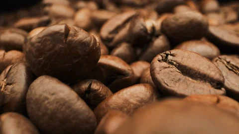 Rotating Coffee Bean. Macro View. Stock Footage 108784690