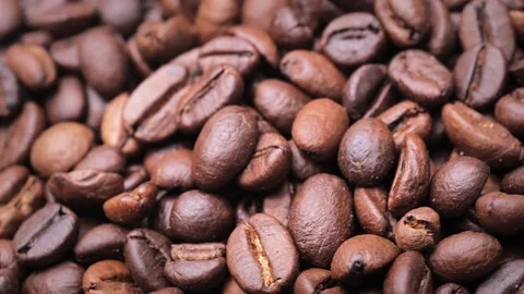 Rotating coffee close-up top view Stock Footage 218389500