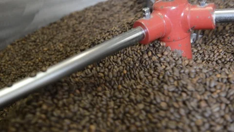 Rotating coffee toasting machine Stock Footage 90864803