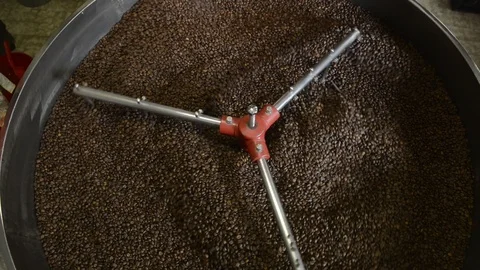 Rotating coffee toasting machine Stock Footage 90864920