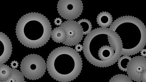 Rotating cogs and gears loopable animation abstract background showing a Stock Footage 321342059