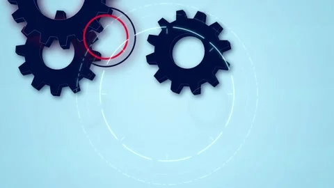 Rotating cogs and gears UI interface seamless loop motion background Video stock 345657884