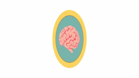 Rotating Coin with Dollar and Brain Symbols Flat Animation Stock Footage 338281865