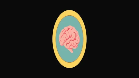 Rotating Coin with Dollar and Brain Symbols Flat Animation Stock Footage 338281866