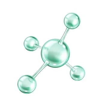Rotating collagen molecule with atomic structure icon Stock Illustration