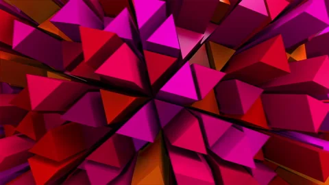 Rotating Color-Changing Triangular Pillars Loop Stock Footage 287206984