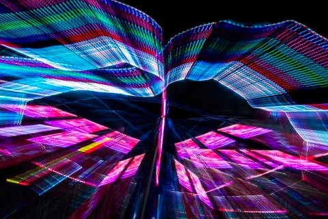 Rotating colored lights Stock Photos