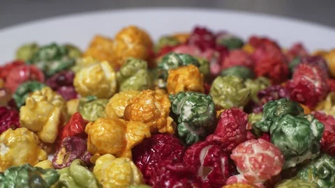 Rotating Colored Popcorn Video stock 102490806