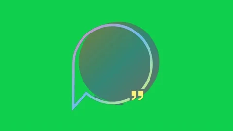 A rotating colorful comment bubble with a smooth green screen. Stock Footage 306848156