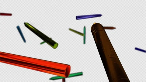 Rotating colorful crayons (Seamless Loop, with Alpha Channel) Stock Footage 332969611