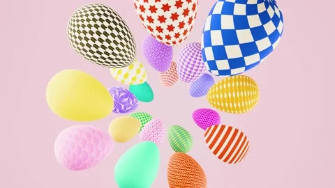 Rotating colorful Easter eggs with pink background for Happy Easter. Stock Footage 171813407