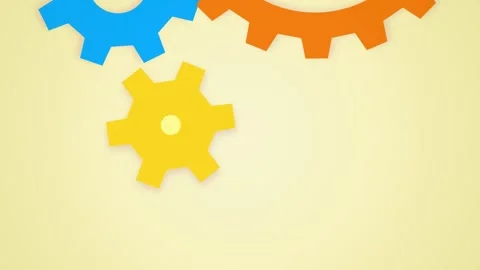 Rotating colorful gears meshing seamless loop motion background Stock Footage 345601168