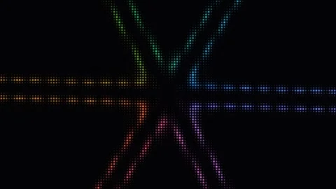 Rotating colorful halftone dot pattern on black background Stock Footage 335933515