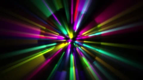 Rotating colorful light beam in disco space Stock Footage 240324801