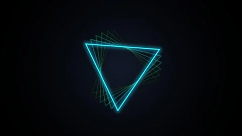 Rotating colorful neon triangles Stock Footage 340523336