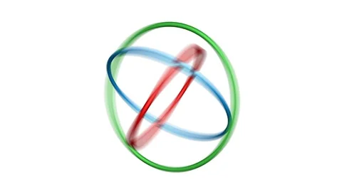 Rotating colorful rings . 3d animation Stock Footage 118917556