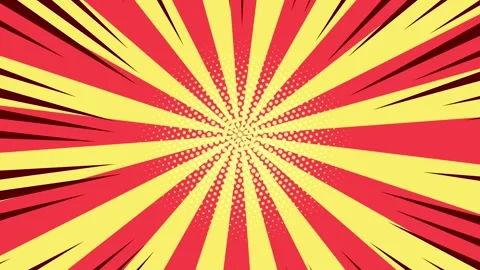 Rotating comic book action background. Red and yellow radial lines Video stock 317967716