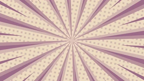 Rotating Comic Book Cartoon Sunburst Loop with Retro Halftone Dots Stock Footage 221786480