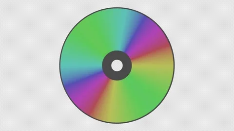 Rotating Compact Disc CD Animation on Transparent Background Loop. 4K Video stock 333112649