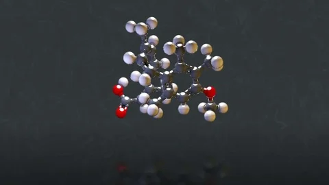 Rotating Computer Model of a Acitretin Molecule 스톡 동영상 70792843