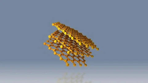Rotating Computer Model of a Graphite Molecule Stock Footage 70793167